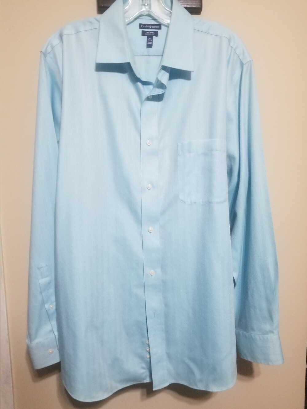 Croft & Barrow dress shirt, No Iron 16.5 Cotton, Business Formal Teal